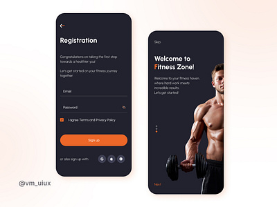 Fitness 3d app appdesign application colorcombination design exercise figma fitness gym halloweenorange mobile mobile app typography ui uiux ux vm uiux workout