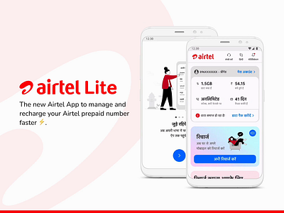 Airtel Lite App airtel airtel lite app app design app ui design flow product ui ux