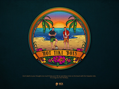 Hot Tiki Boys brand identity branding design design studio graphic design hand drawing hand drawn illustration illustrator logo logo design vintage vintage logo