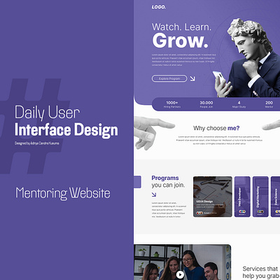Mentoring Website #DailyUserInterfaceDesign app branding design graphic design illustration typography ui ux