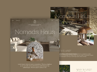 Nomads Haus branding decor design exterior house interior landing page ui web