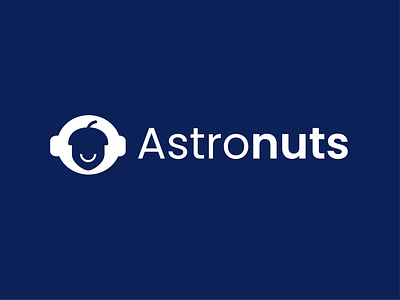 astronuts acorn astronaut branding coding developer engineer face happy head helmet logo nuts playful smile space