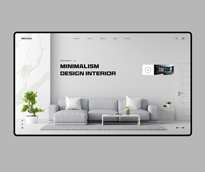 Design interior concept design graphic design interior landig page landing minimalism ui