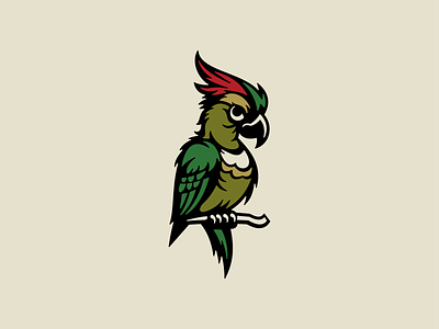 Parrot Logo animal bird branding character cockatoo colors cute design emblem icon illustration logo macaw mark mascot nature parrot pet tropics vector