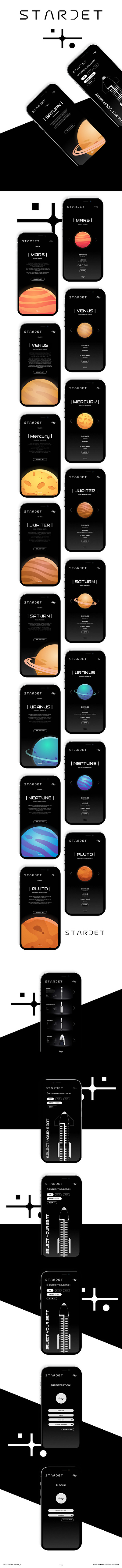 STARJET UX/UI Mobile App Design app branding design graphic design illustration logo mobile planet star ui ux