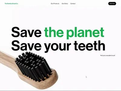 The Bamboo Co. Landing Page bamboo brush design landing page ui ui design