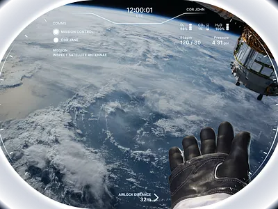 Astronaut AR HUD ar augmented reality design ui ui design xr