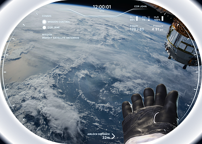Astronaut AR HUD ar augmented reality design ui ui design xr