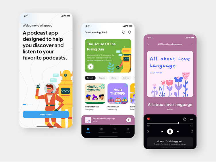 Wrapped - Podcast Mobile app by Tegar Putra for Agensip UI UX Agency on ...