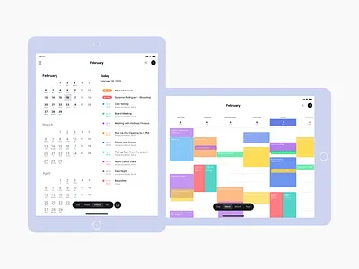 ProtonCalendar - Responsive Tablet Version app design ui ux