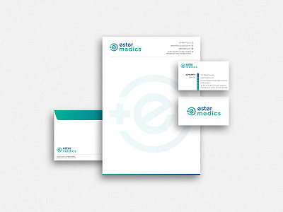 ester medics - Logo Design brand brandicon branding codeappan colour design designer gradient graphic design idcards letterhead lettermark logo logo design medicals medics notepade shop vccard vector