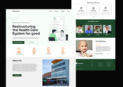 SafeHealth- HeathCare Landing Page figma health healthcare landingpage medical ui uiux