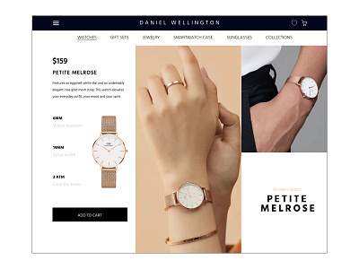 Daniel Wellington store danielwellington design minimalism portfolio design redesign ui ux