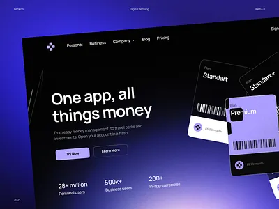 Bankoo - Digital Banking Platform bank bank app banking app finance finance app financial financial app fintech fintech app home page design money transfer app platform product page design transactions ui ux web design web site webpage website