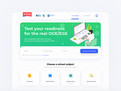 SYNERGY - OGE/EGE Sampler - Landing page adaptive figma flat landing page product design promo page school trends ux ui web