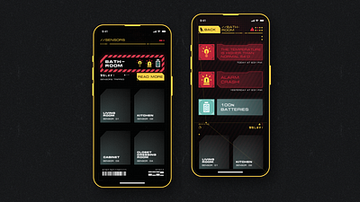 Mobile alarm app (Cyberpunk style) alarm system concept cyberpunk graphic design mobile app ui uiux web