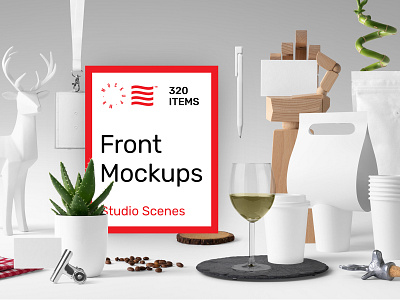 Front View Mockups bag branding burger business cards coffee corporate cup design download front frontview identity logo paper psd stationery template typography wine