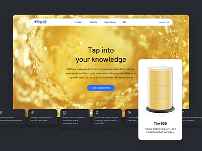 Liquid Insight - Brand Landing Page beer black and white clean design gold landing page layout design ui web