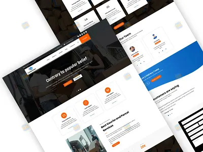 Responsive landing page design - Courier Space agency brand clean concept courier service creative design e commerce firm homepage landing page logo minimal moving company responsive service ui ux web website design