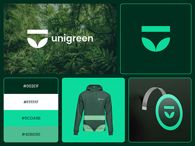 unigreen - Logo Design Concept brand identity branding concept creative design designer portfolio eco green growth leaf logo logo designer minimal modern negative space organic plant tree u letter unique