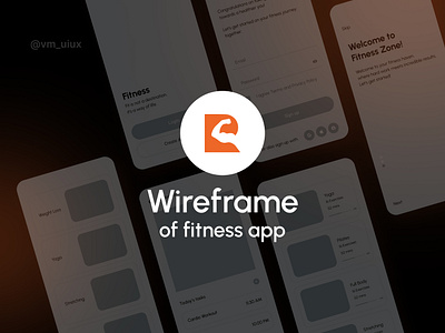 Wireframe of fitness app app design fitness mobile mobile app ui ux wireframe