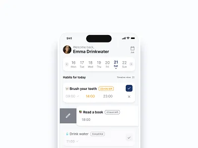 Routiner - Habits Screen app design product design ui uidesign uiux ux
