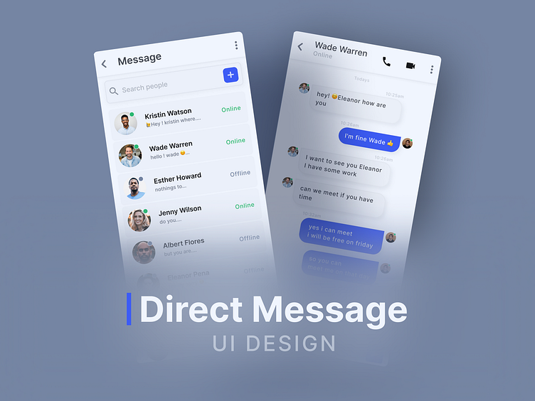 Direct Message UI Design - #directmessageuidesign Chat UI design by ...