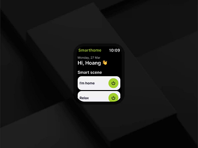 Smart Home App - Return home interaction - Smartwatch version animation app design devicecontrol interaction living smart smarthome smartwatch ui uxui