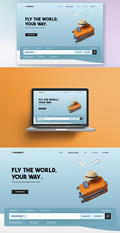 Wingmate - Travel Website branding design graphic design logo typography ui ux