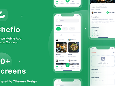 Recipe Share App app design application branding food food live recipe share ui uiux