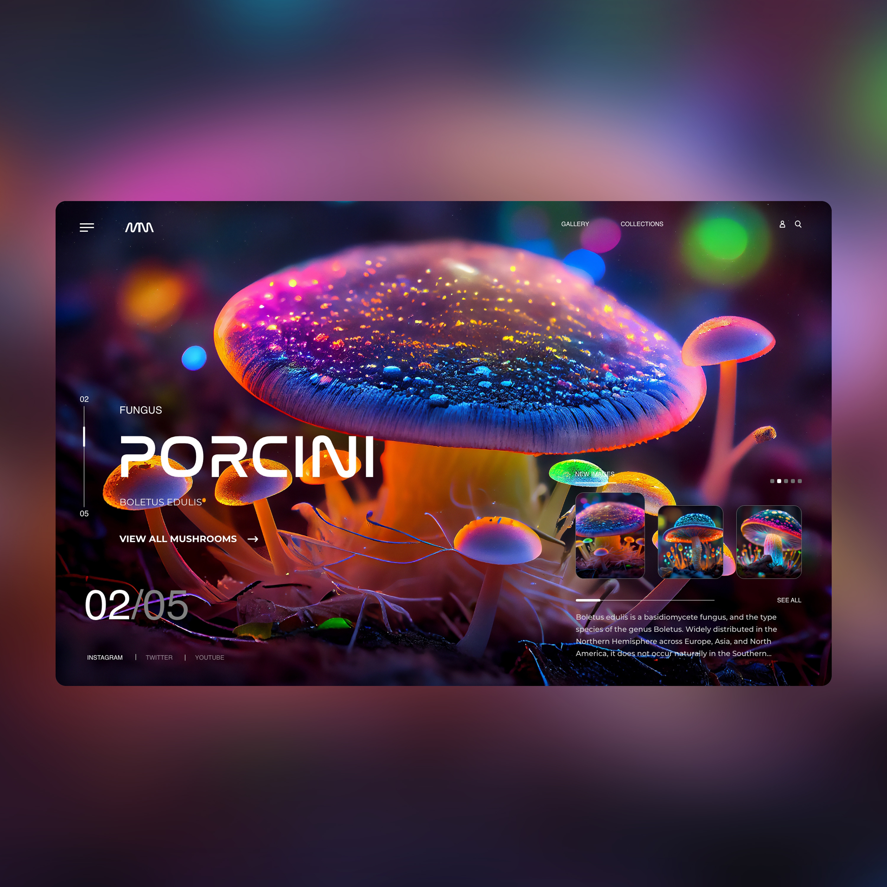 The Importance of Fungus Web Ui Design Concept ai artificial intelligence design fungi fungus graphic design illustration logo mushrooms photography ui ui design ux ux design web design