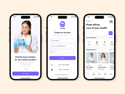 Healthcare mobile app design🧡 app branding card ui design design doctor app figma healthcare mobile app home page login screen splash screen ui ux