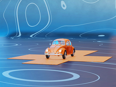 Volkswagen Beetle - Retro Car 3d animation animator artist blender car cgi design designer motion graphics photorealistic product retro vintage visualization