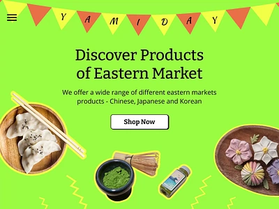 Marketplace Landing Page animation asia branding design desire agency food graphic design illustration korean marketplace motion motion graphics ui uiux web