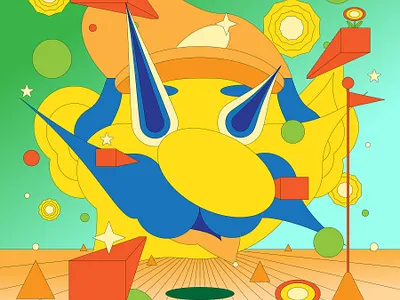 Warped art direction character design color colour fun glitches graphic illustration n64 nintendo personal work psychedelic retro super mario surreal vector video game warped wip work in progress