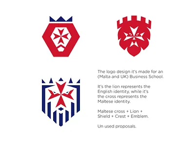 MALTA-UK Business School emblem brand crest cross emblem english hidden leo lion logo malta negativespace school shield uk