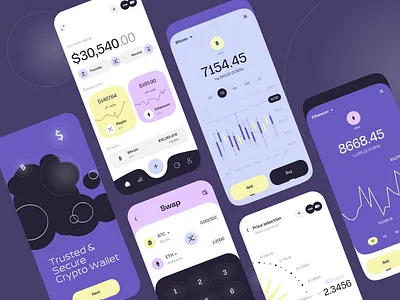 Crypto service - Mobile app app app design blockchain crypto crypto app crypto currency crypto exchange mobile app mobile app design mobile design mobile ui