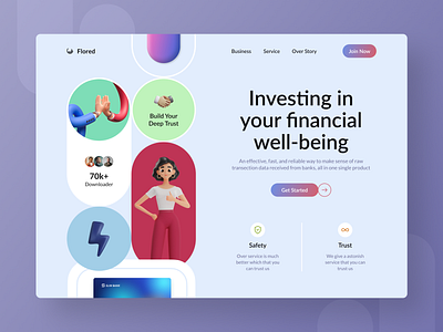 Finance portal clean design finance hero investing minimal money section ui uiux ux wallet website