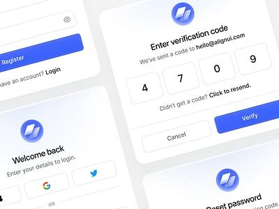 Reset Password & Verification • AlignUI Design System branding design digit input form input input reset password text area typography ui user experience ux verification verification code