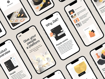 Zelt Mobile Version 3d cuberto devices employee figma footer graphics header hr platform interface design layout mobile motion design tool ui ux