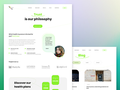 Insurance and health care web design desktop green health care homepage insurance ui web web design