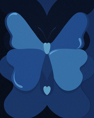 Transformative Faith blue butterfly flat illustration graphic design illustration procreate