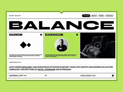 NEWTOKEN - Website Concept blog cms concept design landing page minimalist modern nft portfolio technology ui ux web web design webdesign website