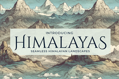 Himalayan seamless patterns design graphic design illustration mysterious serene
