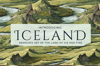 Iceland seamless patterns graphic design