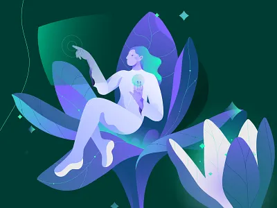 ORCH Illustration branding character design drawing flower graphic design illustration ui vector