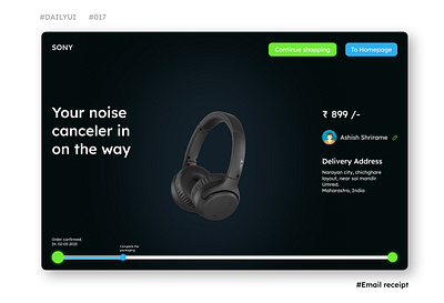 DailyUI Day 017 - Email receipt color dailyui dailyuichallenge day17 design desktop dribbble ecommerceshop emialreceipt figma learning skillimprovement typography ui uidesign uiuxdesigner