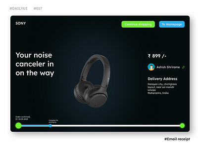DailyUI Day 017 - Email receipt color dailyui dailyuichallenge day17 design desktop dribbble ecommerceshop emialreceipt figma learning skillimprovement typography ui uidesign uiuxdesigner