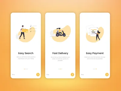 On-boarding Screens brand branding design graphic design ui