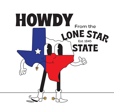Howdy 🤠 boots design flat howdy illustration lonestar texas vector
